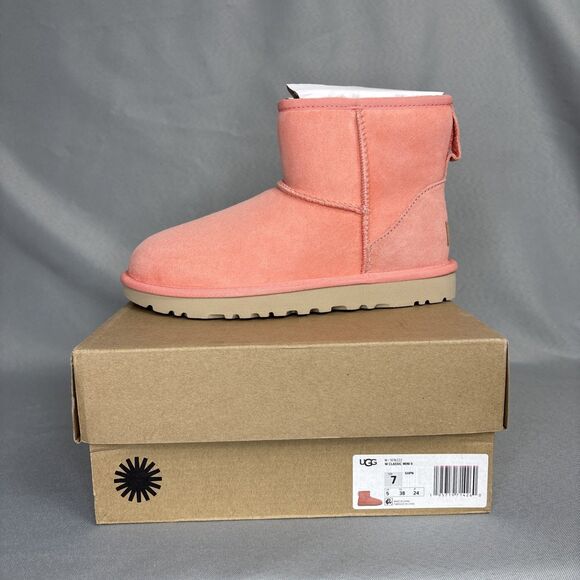 New Womens Ugg Boots Sz 7 Classic Mini Rare Gorgeous Color SHPN Seashell Pink - Picture 12 of 16
